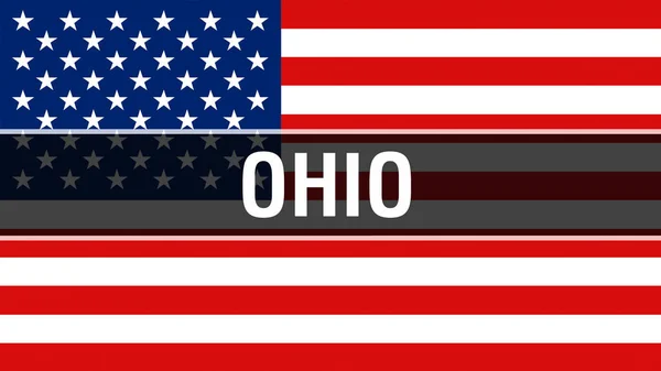 Ohio State Pozadí Vlajky Usa Vykreslování Objektů Spojené Státy Americké — Stock fotografie