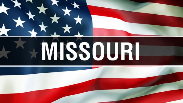 Estado Missouri Fundo Bandeira Dos Eua Renderização Bandeira Dos Estados — Fotografia de Stock