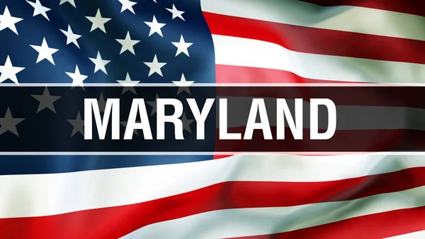 Maryland Állam Egy Usa Zászló Háttér Leképezést Amerikai Egyesült Államok — Stock Fotó