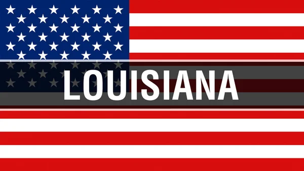 Louisiana State Auf Einem Flaggenhintergrund Rendering Vereinigte Staaten Von Amerika — Stockfoto