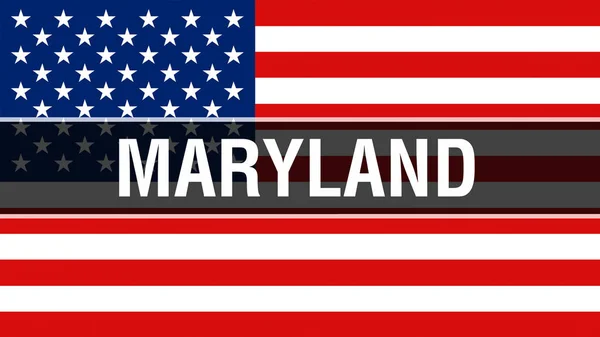 Maryland Állam Egy Usa Zászló Háttér Leképezést Amerikai Egyesült Államok — Stock Fotó