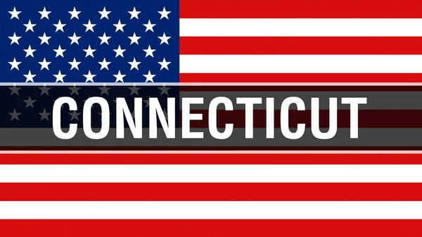 Connecticut State Pozadí Vlajky Usa Vykreslování Objektů Spojené Státy Americké — Stock fotografie