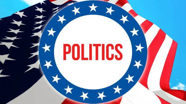 Politics Election Usa Background Rendering United States America Flag Waving — Stock Photo, Image