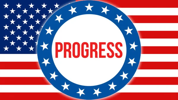 Fortschrittswahl Auf Einem Hintergrund Darstellung Vereinigte Staaten Von Amerika Fahne — Stockfoto