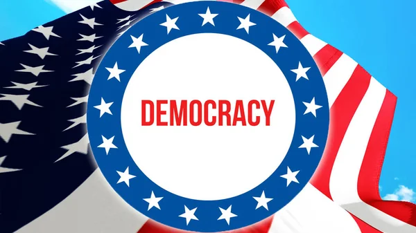 Demokratiewahl Auf Einem Hintergrund Rendering Vereinigte Staaten Von Amerika Fahne — Stockfoto