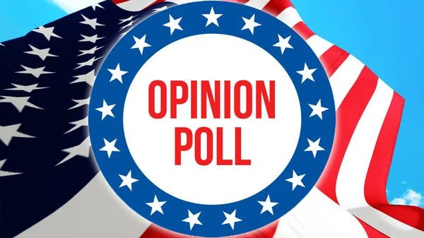 Verkiezing Van Opiniepeiling Een Achtergrond Rendering Verenigde Staten Vlag Zwaaien — Stockfoto