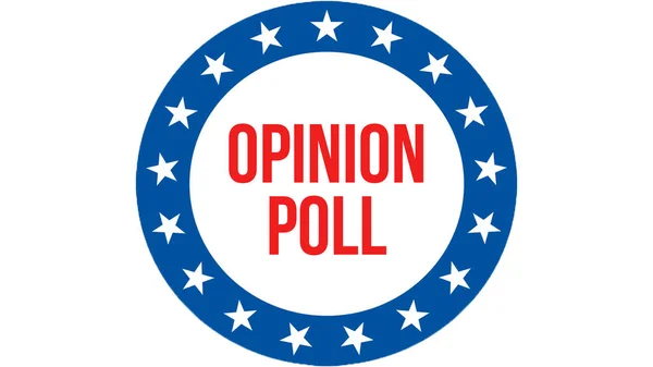 Opinion poll election on a USA background, 3D rendering. United States of America flag waving in the wind. Voting, Freedom Democracy, Opinion poll concept. US Presidential election banner backgroun