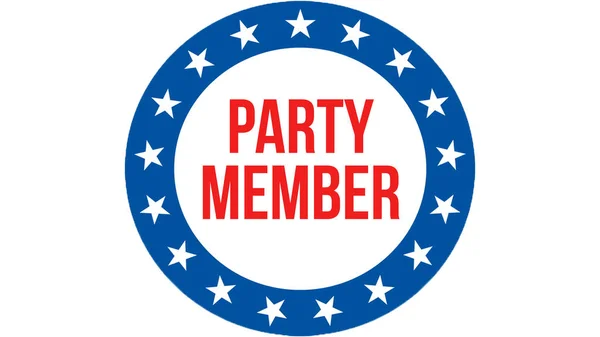 party member election on a USA background, 3D rendering. United States of America flag waving in the wind. Voting, Freedom Democracy, party member concept. US Presidential election banner backgroun