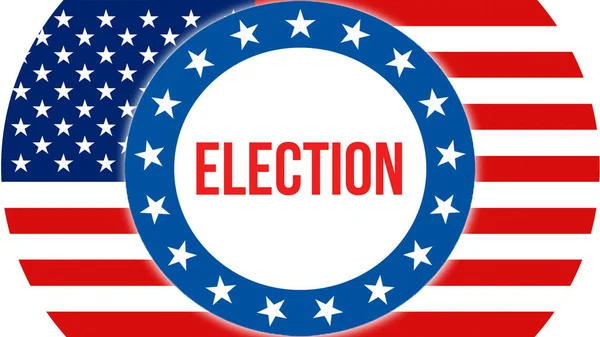アメリカの背景 レンダリングの選挙 アメリカ合衆国の旗風になびかせて 自由民主主義 選挙の概念 私たちの大統領選挙バナー背景があります — ストック写真