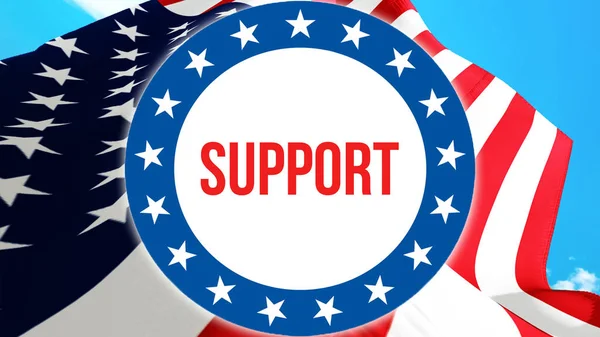 Підтримки Виборів Фоні Сша Рендерінг Сполучені Штати Америки Прапор Махав — стокове фото