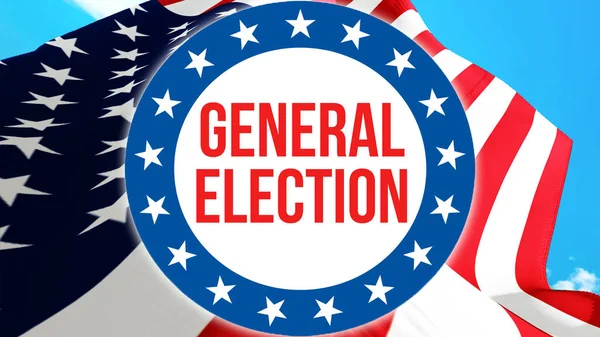 Verkiezing Van Algemene Verkiezingen Een Achtergrond Rendering Verenigde Staten Vlag — Stockfoto