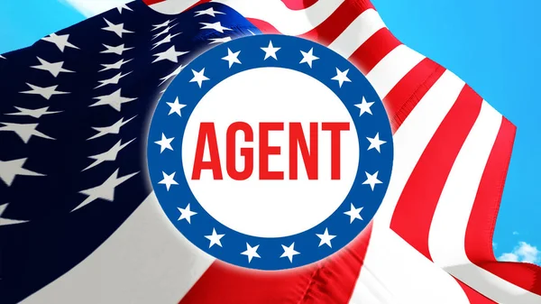 Eleição Agente Fundo Dos Eua Renderização Bandeira Dos Estados Unidos — Fotografia de Stock