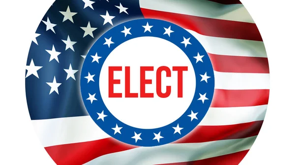 Elect Usa Background Rendering United States America Flag Waving Wind — Stock Photo, Image