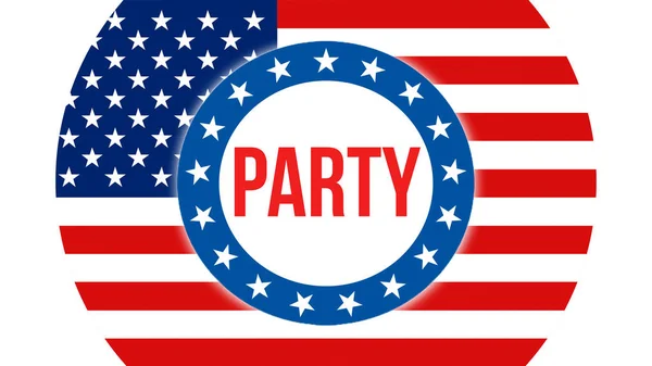 Parteiwahl Auf Einem Hintergrund Darstellung Vereinigte Staaten Von Amerika Fahne — Stockfoto
