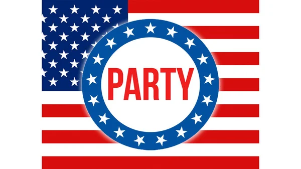 Verkiezing Van Partij Een Achtergrond Rendering Verenigde Staten Vlag Zwaaien — Stockfoto