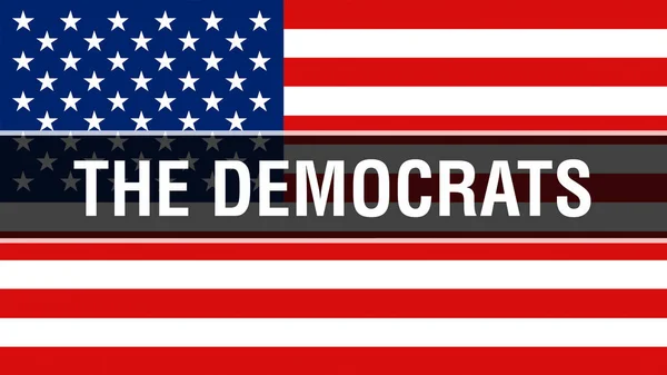 民主党选举的背景是 Usa 美国国旗在风中飘扬 自由民主 民主党概念 美国总统选举旗帜背景 — 图库照片