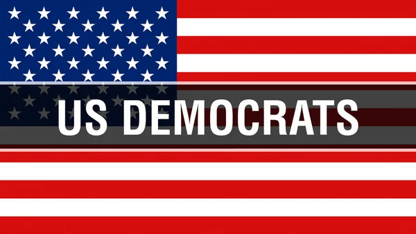 Демократические Выборы Сша Рендеринг Флаг Соединенных Штатов Америки Размахивает Ветру — стоковое фото