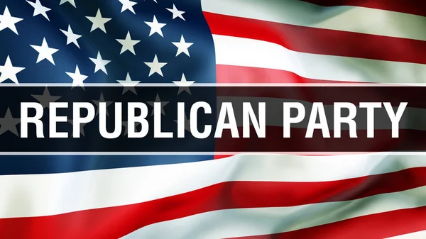 Verkiezing Van Republikeinse Partij Een Achtergrond Rendering Verenigde Staten Vlag — Stockfoto