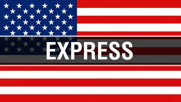 Express Usa Flagga Bakgrund Rendering Sverige Flagga Vajande Vinden Stolt — Stockfoto