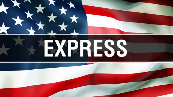 Express Fondo Bandera Renderizado Bandera Los Estados Unidos América Ondeando — Foto de Stock