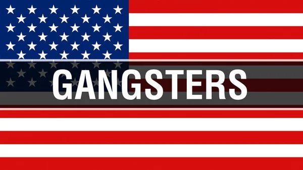 Gangster Auf Einem Flaggenhintergrund Rendering Vereinigte Staaten Von Amerika Fahne — Stockfoto