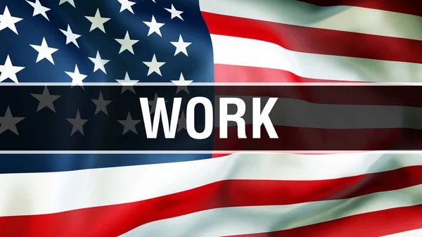 Work Usa Flag Background Rendering United States America Flag Waving — Stock Photo, Image