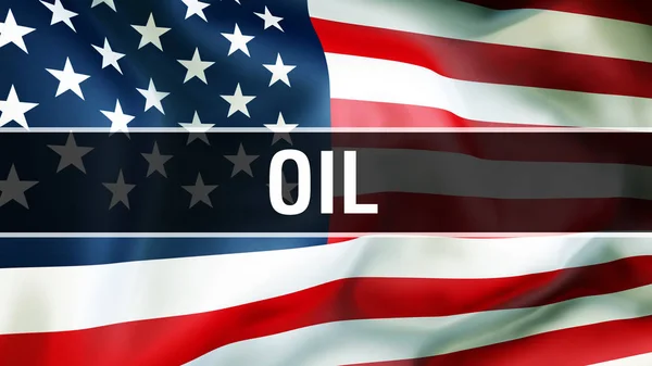 Oil Usa Flag Background Rendering United States America Flag Waving — Stock Photo, Image