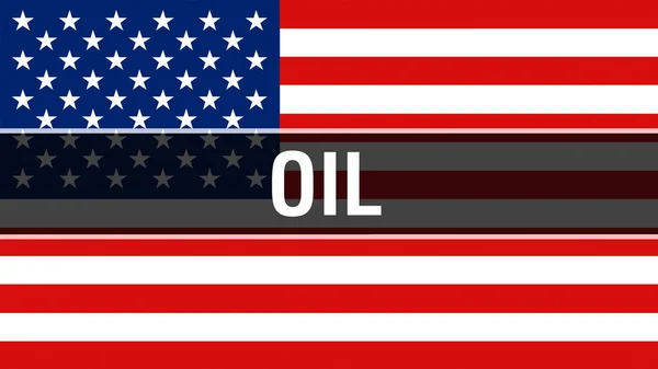 Oil Usa Flag Background Rendering United States America Flag Waving — Stock Photo, Image