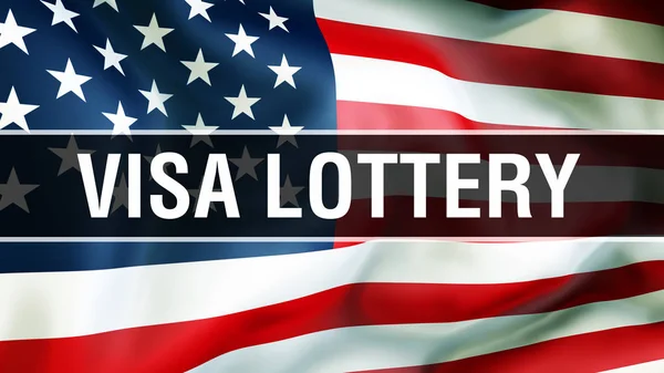 Loterie Visa Sur Fond Drapeau Américain Rendu Drapeau Des États — Photo