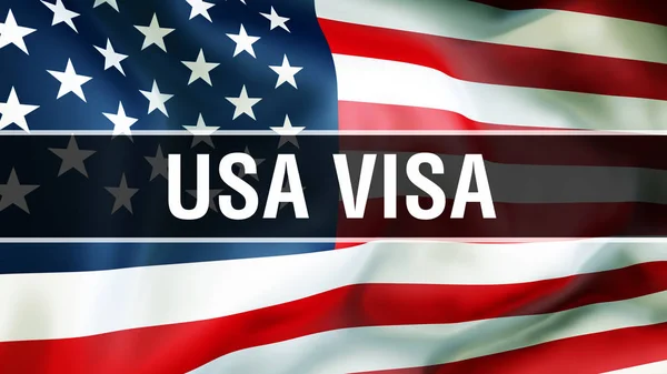 Usa Visum Usa Flagga Bakgrund Rendering Sverige Flagga Vajande Vinden — Stockfoto