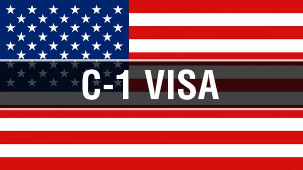 Visa Фоні Прапора Сша Рендерінг Сполучені Штати Америки Прапор Махав — стокове фото
