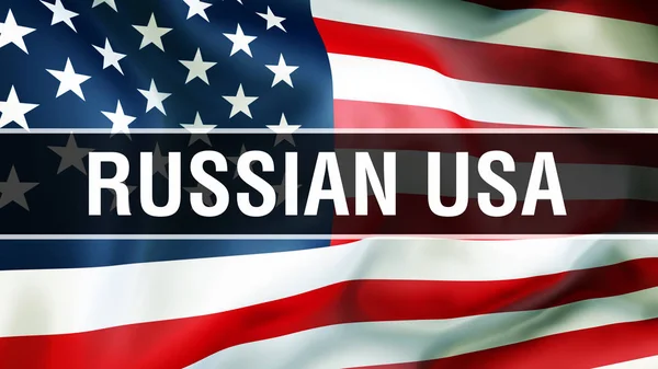 Rusia Fondo Bandera Representación Bandera Los Estados Unidos América Ondeando — Foto de Stock