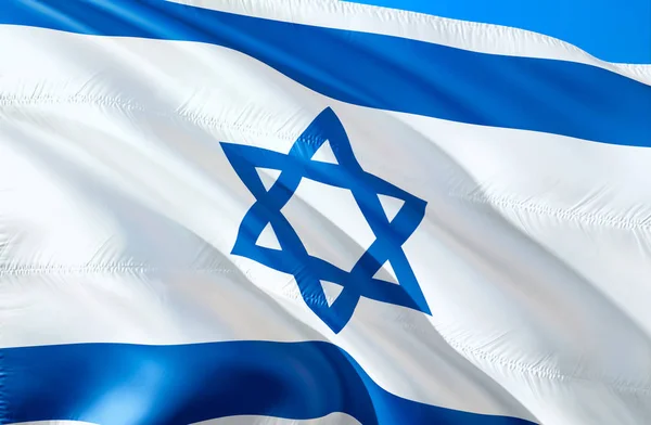 Vlag Van Israël Waving Vlag Ontwerp Het Nationale Symbool Van — Stockfoto