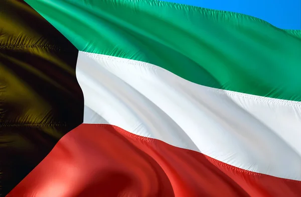 Kuvait Zászlaja Integetett Zászló Design Nemzeti Jelkép Kuvait Leképezést Nemzeti — Stock Fotó