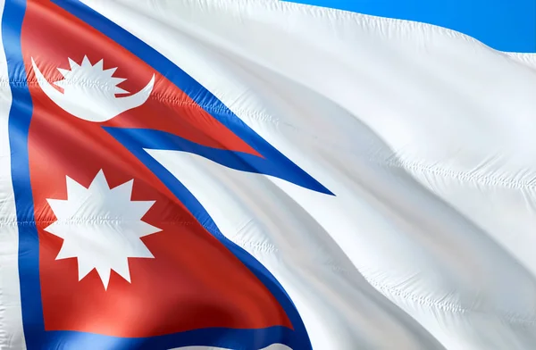 Bandeira Nepalesa Acenando Design Bandeira Símbolo Nacional Nepal Renderização Cores — Fotografia de Stock