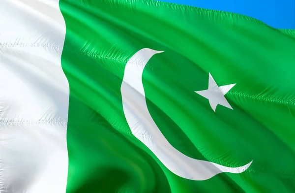 파키스탄 플래그입니다 흔들며 디자인입니다 파키스탄의 렌더링 파키스탄 파키스탄 로그인 디자인 — 스톡 사진