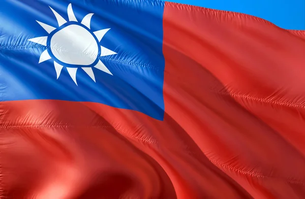 Vlag Van Chinees Taipei Waving Vlag Ontwerp Het Nationale Symbool — Stockfoto