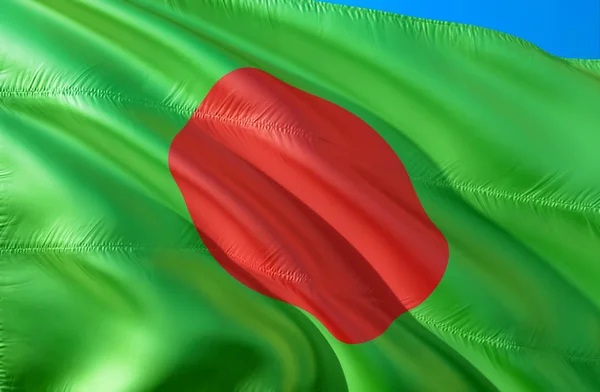 Σημαία Του Μπανγκλαντές Σχεδίαση Κουνώντας Σημαία Εθνικό Σύμβολο Του Μπαγκλαντές — Φωτογραφία Αρχείου