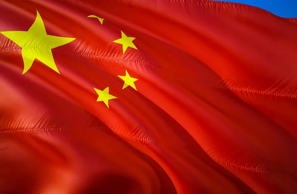 Прапор Китаю Дизайн Прапор Waving Національний Символ Китаю Рендерінг Китайський — стокове фото