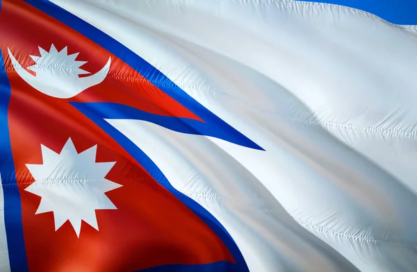 Bandeira Nepal Acenando Design Bandeira Símbolo Nacional Nepal Renderização Cores — Fotografia de Stock