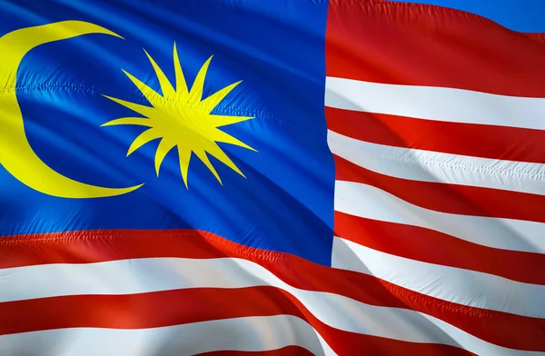 Σημαία Της Μαλαισίας Σχεδίαση Κουνώντας Σημαία Εθνικό Σύμβολο Της Μαλαισίας — Φωτογραφία Αρχείου