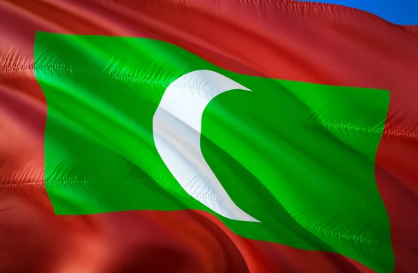 Maldives Flag Waving Flag Design National Symbol Maldives Rendering National — Stock Photo, Image