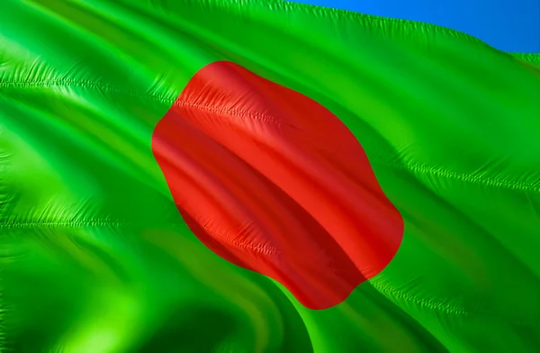 Vlag Van Bangladesh Waving Vlag Ontwerp Het Nationale Symbool Van — Stockfoto