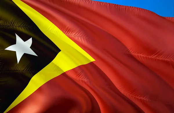 Bandera Timor Oriental Diseño Banderas Waving Símbolo Nacional Timor Oriental —  Fotos de Stock