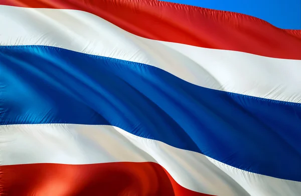 Flaga Tajlandii Projektowanie Waving Flag Narodowy Symbol Tajlandia Renderowania Narodowy — Zdjęcie stockowe