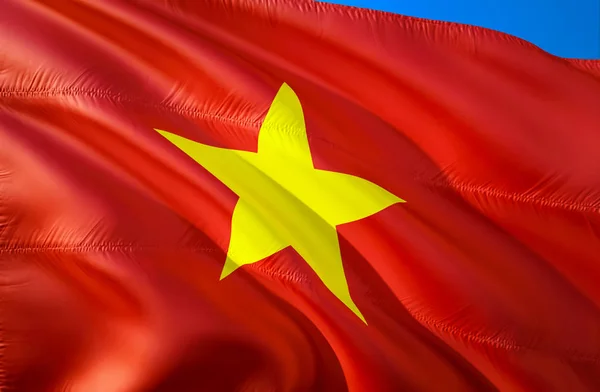 Vlajka Vietnamu Design Vlajky Mávat Národní Symbol Vietnamu Vykreslování Objektů — Stock fotografie