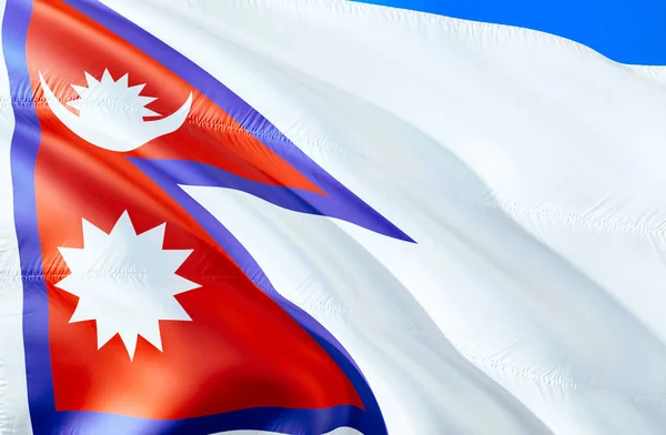 Nepalese Flag Waving Flag Design National Symbol Nepal Rendering Nepal — Stock Photo, Image