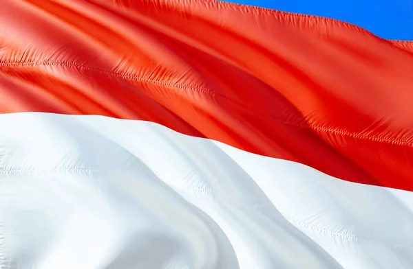 Indonéz Zászló Integetett Zászló Design Nemzeti Jelkép Indonézia Leképezést Indonézia — Stock Fotó