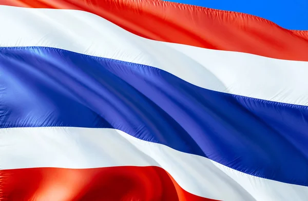 Thailändische Flagge Fahnenschwenken Design Das Nationale Symbol Thailands Darstellung Thailand — Stockfoto