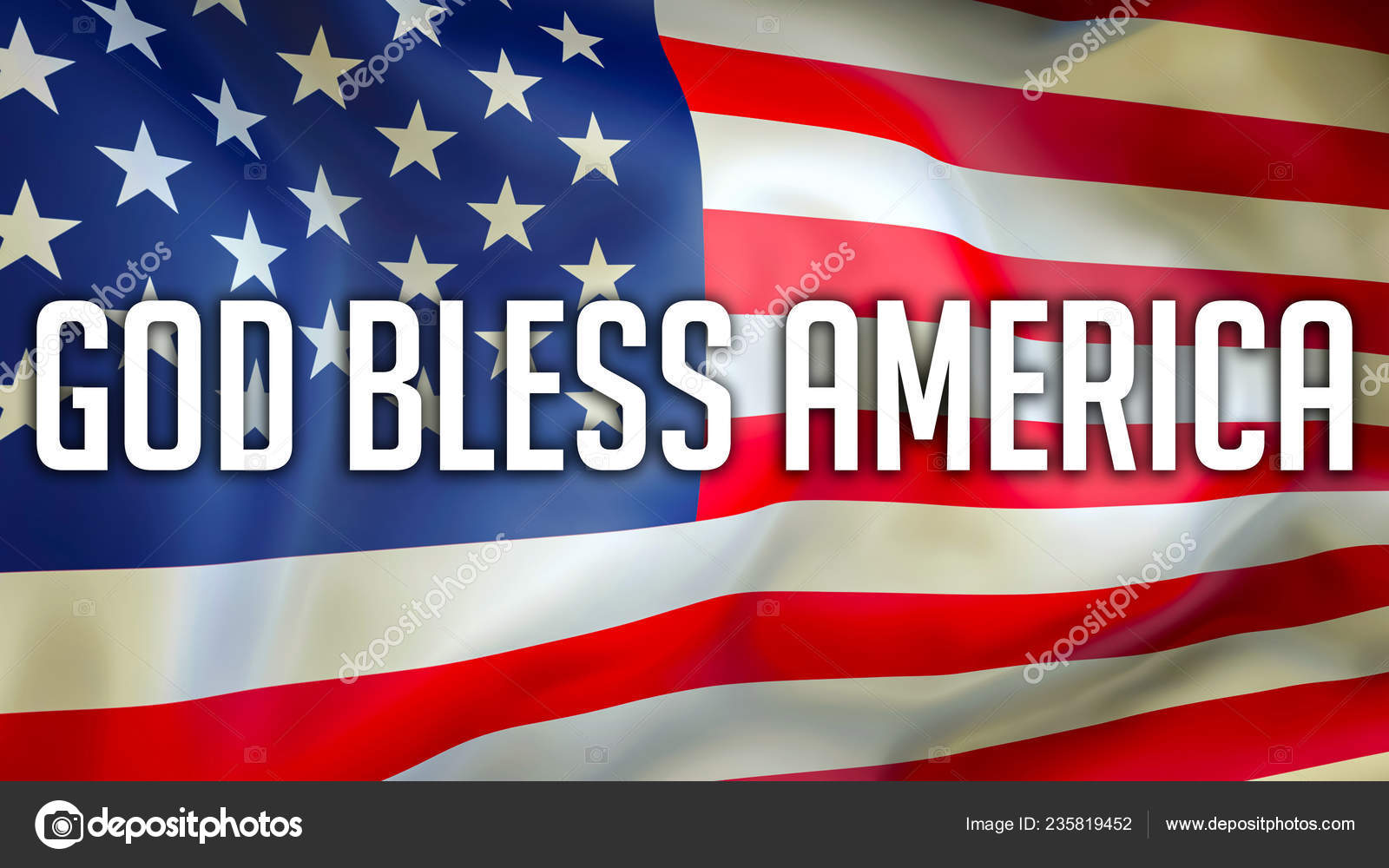 God Bless America Usa Flag Background Rendering United States ...